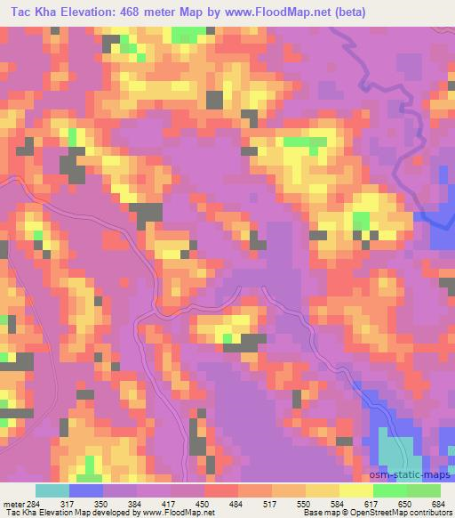 Tac Kha,Vietnam Elevation Map