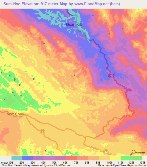 Sum Hoc,Vietnam Elevation Map