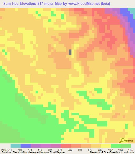 Sum Hoc,Vietnam Elevation Map