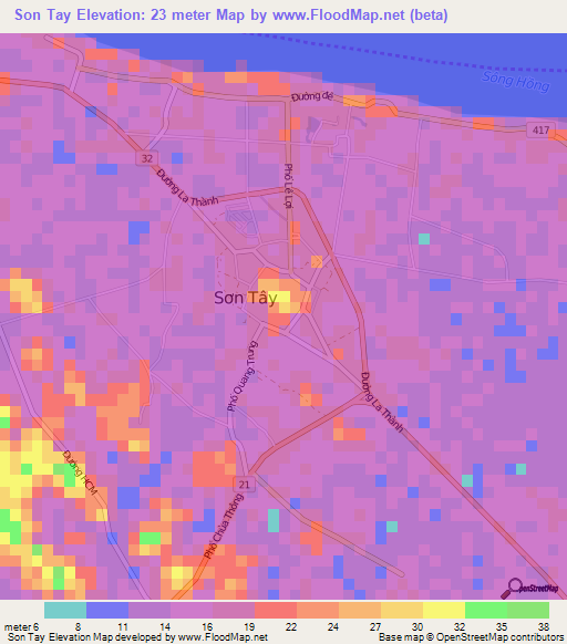 Son Tay,Vietnam Elevation Map