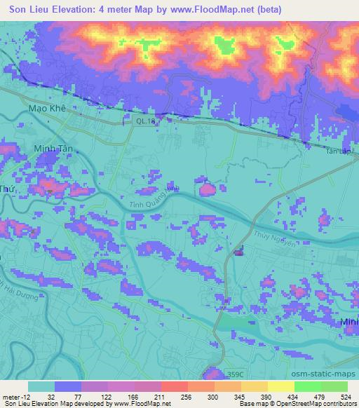 Son Lieu,Vietnam Elevation Map