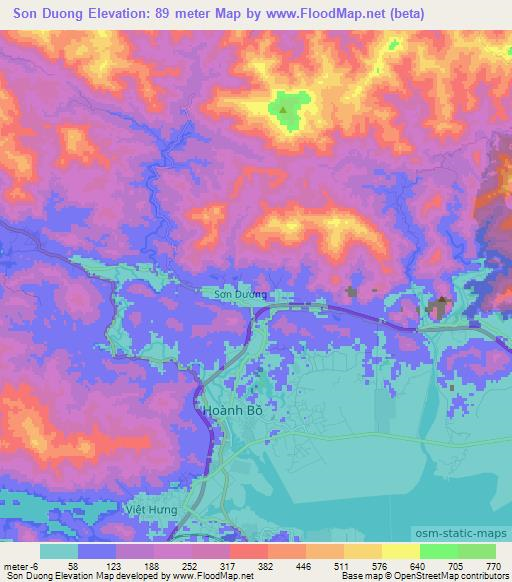 Son Duong,Vietnam Elevation Map