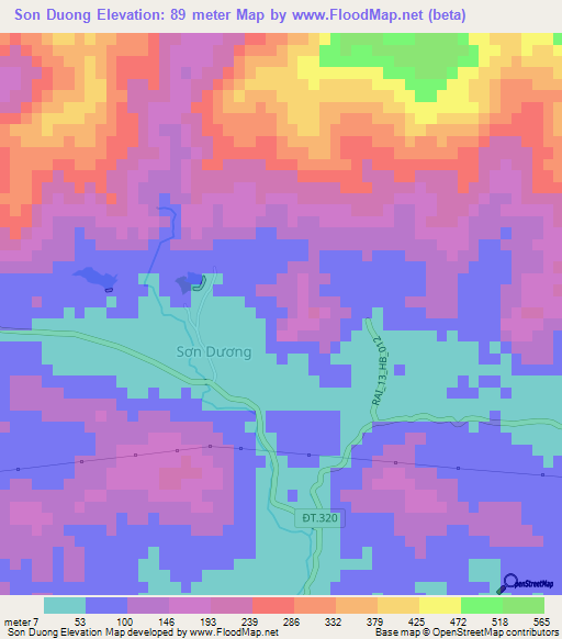 Son Duong,Vietnam Elevation Map