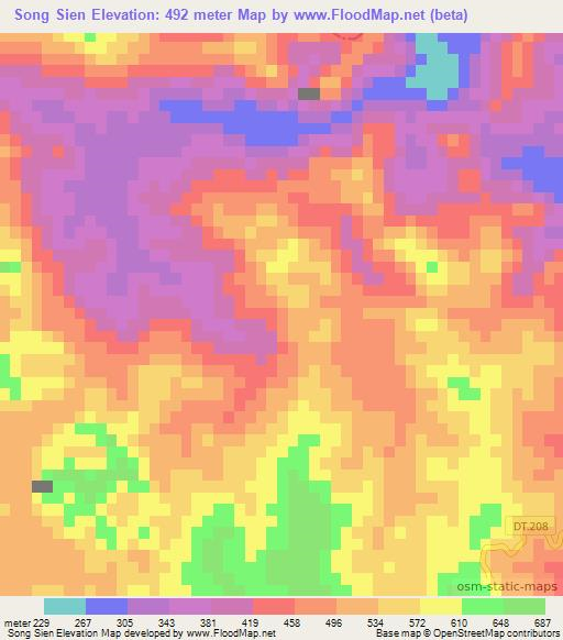 Song Sien,Vietnam Elevation Map