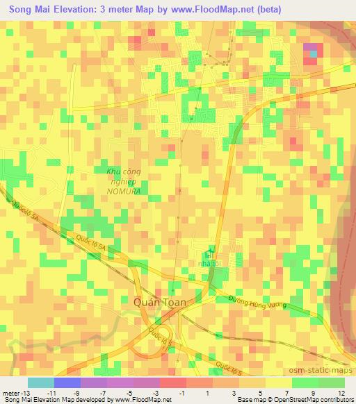 Song Mai,Vietnam Elevation Map