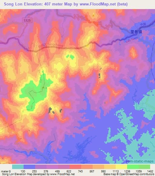 Song Lon,Vietnam Elevation Map