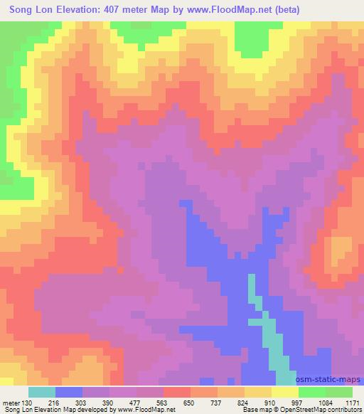 Song Lon,Vietnam Elevation Map