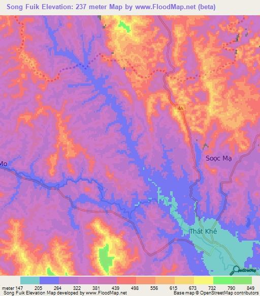 Song Fuik,Vietnam Elevation Map