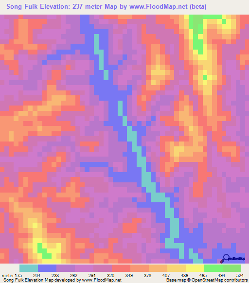 Song Fuik,Vietnam Elevation Map