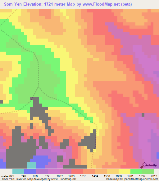 Som Yen,Vietnam Elevation Map