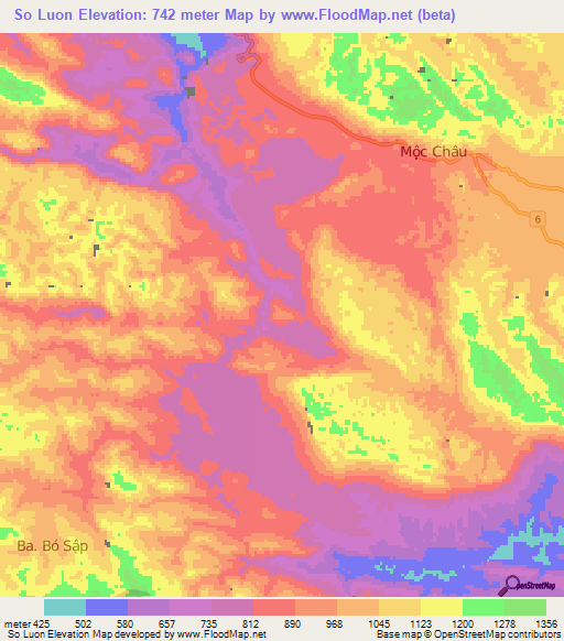 So Luon,Vietnam Elevation Map