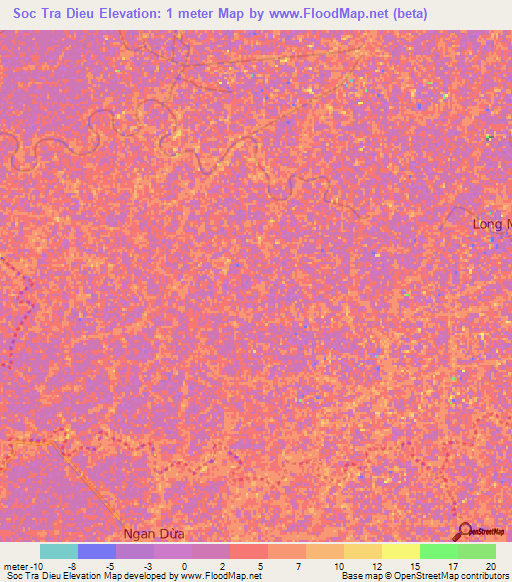 Soc Tra Dieu,Vietnam Elevation Map