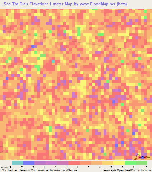 Soc Tra Dieu,Vietnam Elevation Map