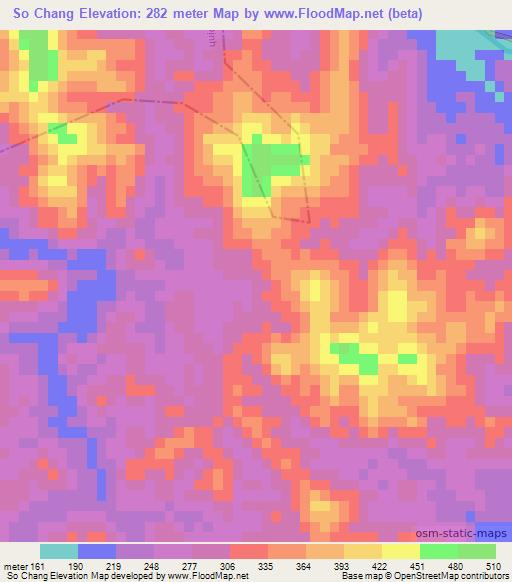 So Chang,Vietnam Elevation Map