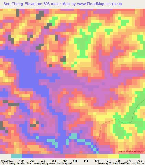 Soc Chang,Vietnam Elevation Map