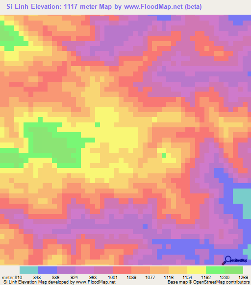 Si Linh,Vietnam Elevation Map