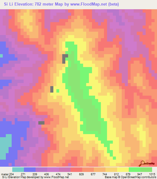 Si Li,Vietnam Elevation Map