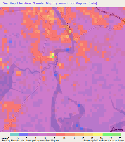Sec Kep,Vietnam Elevation Map