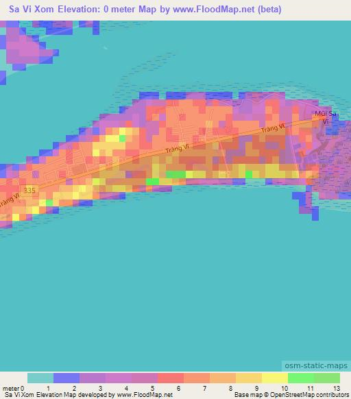 Sa Vi Xom,Vietnam Elevation Map