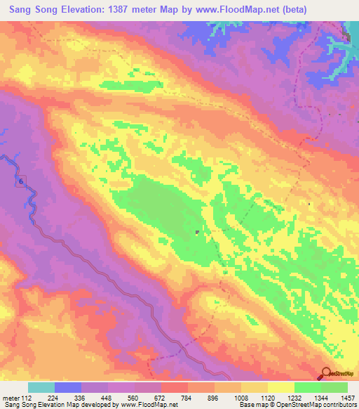 Sang Song,Vietnam Elevation Map