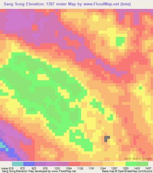 Sang Song,Vietnam Elevation Map