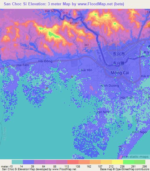 San Choc Si,Vietnam Elevation Map