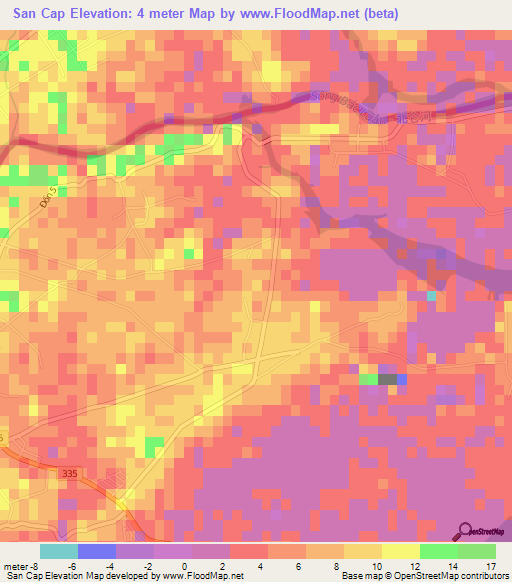 San Cap,Vietnam Elevation Map