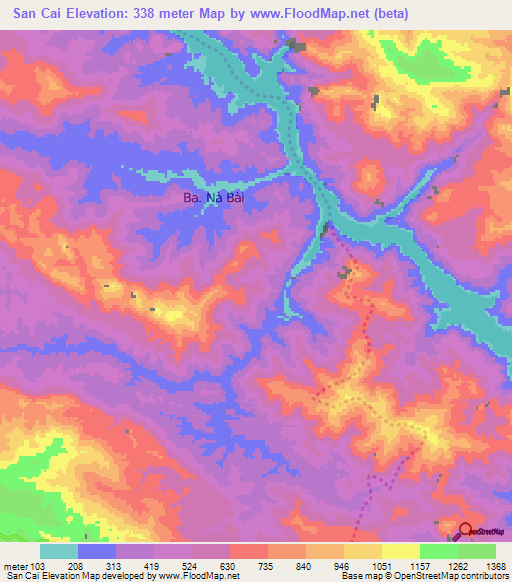 San Cai,Vietnam Elevation Map