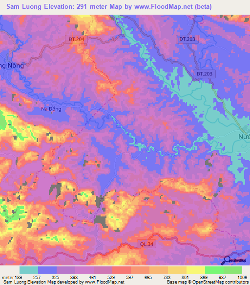 Sam Luong,Vietnam Elevation Map