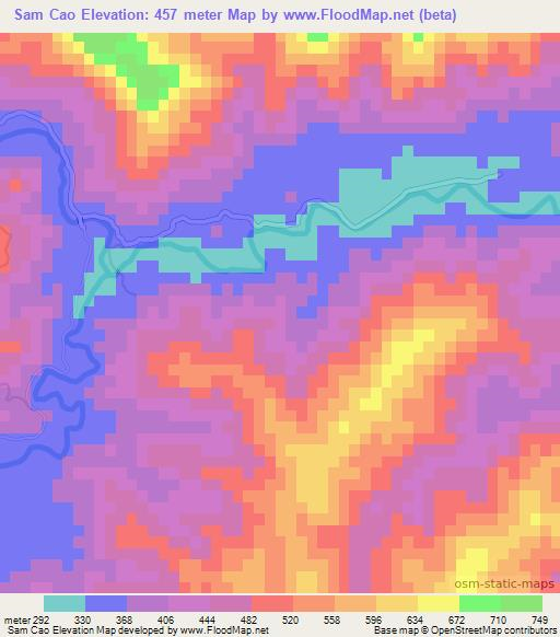 Sam Cao,Vietnam Elevation Map