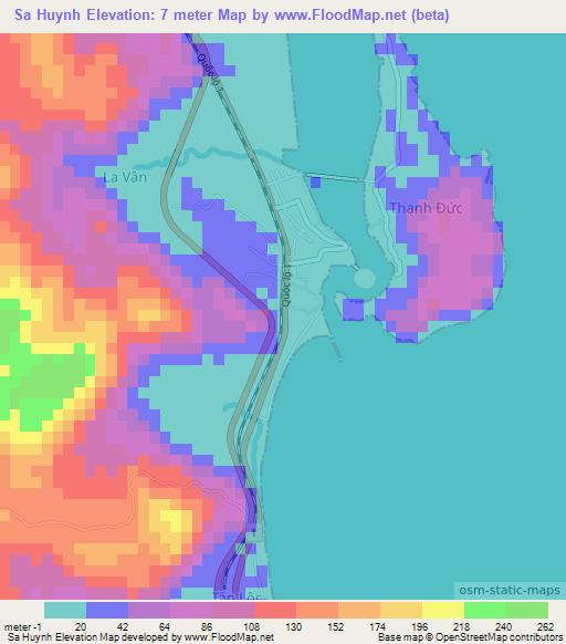 Sa Huynh,Vietnam Elevation Map