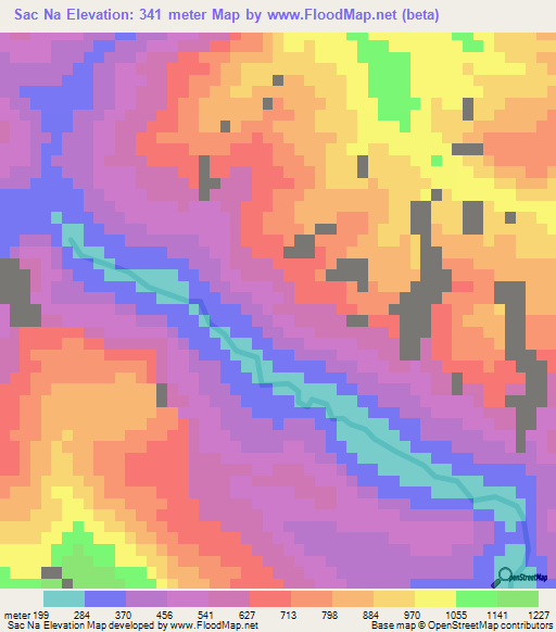 Sac Na,Vietnam Elevation Map