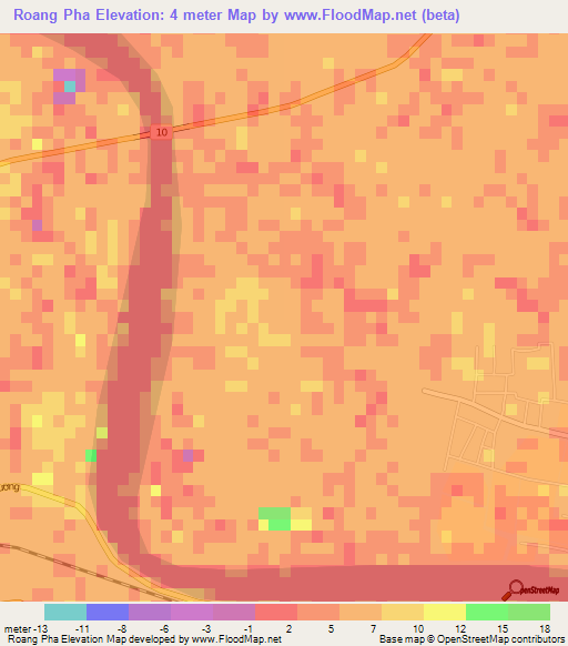 Roang Pha,Vietnam Elevation Map