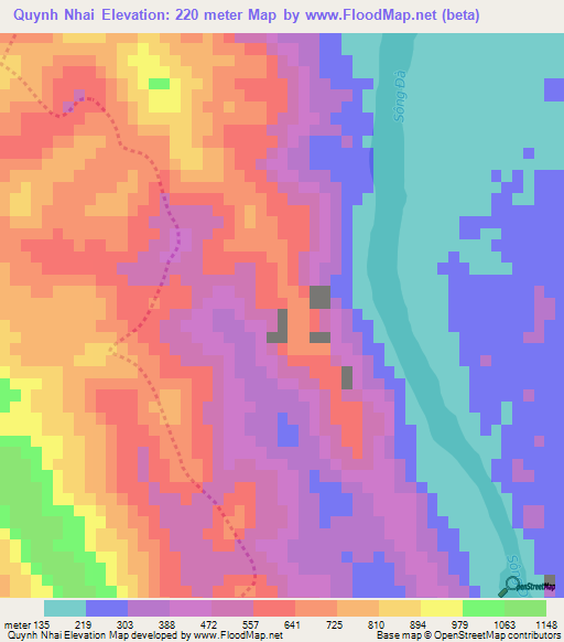 Quynh Nhai,Vietnam Elevation Map