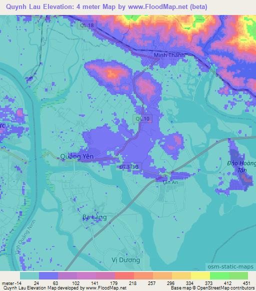 Quynh Lau,Vietnam Elevation Map