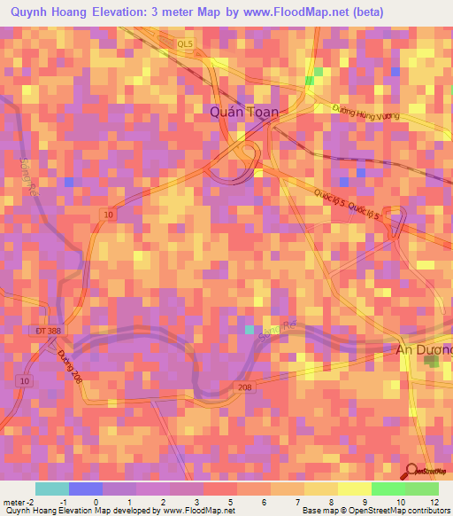 Quynh Hoang,Vietnam Elevation Map