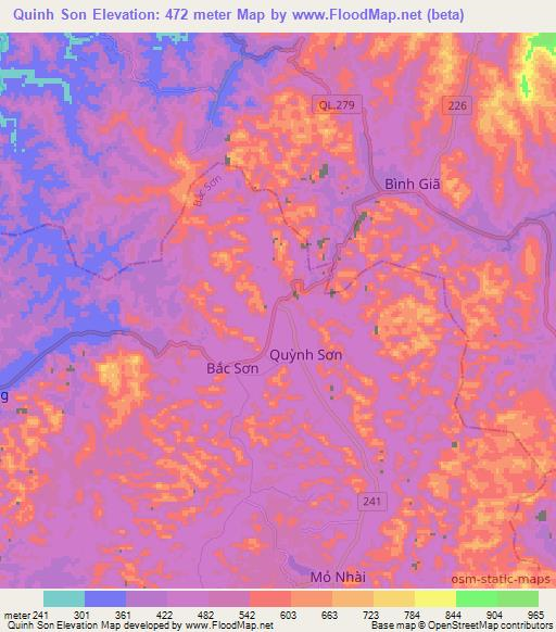 Quinh Son,Vietnam Elevation Map