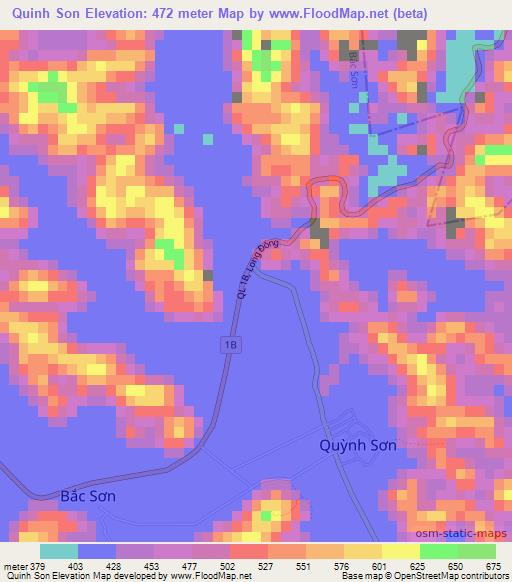 Quinh Son,Vietnam Elevation Map