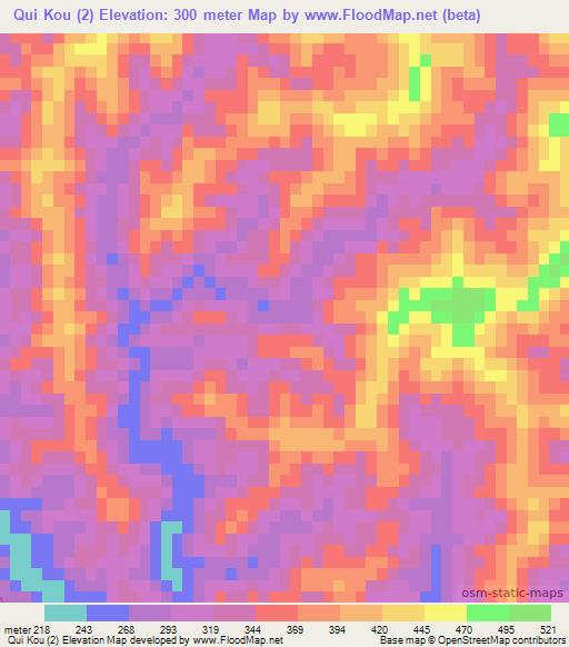 Qui Kou (2),Vietnam Elevation Map