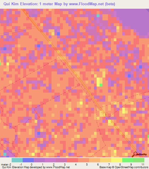 Qui Kim,Vietnam Elevation Map