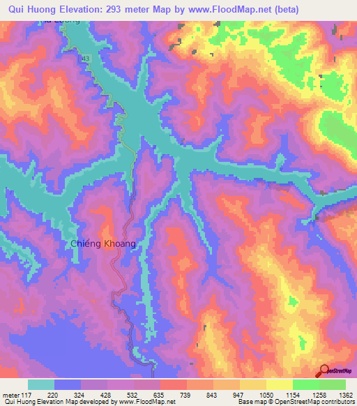 Qui Huong,Vietnam Elevation Map