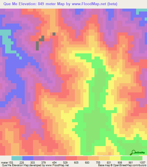 Que Me,Vietnam Elevation Map