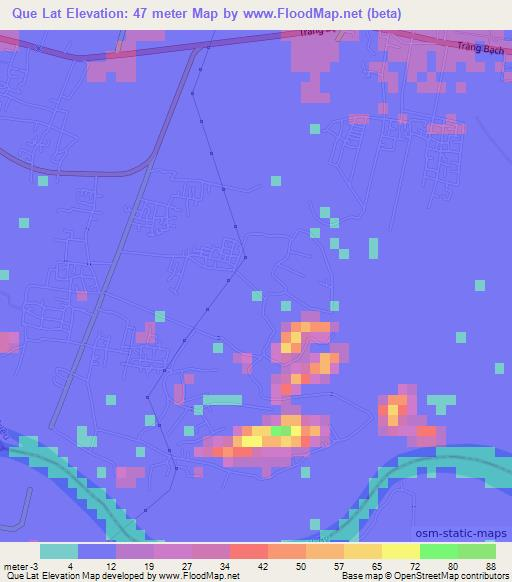 Que Lat,Vietnam Elevation Map