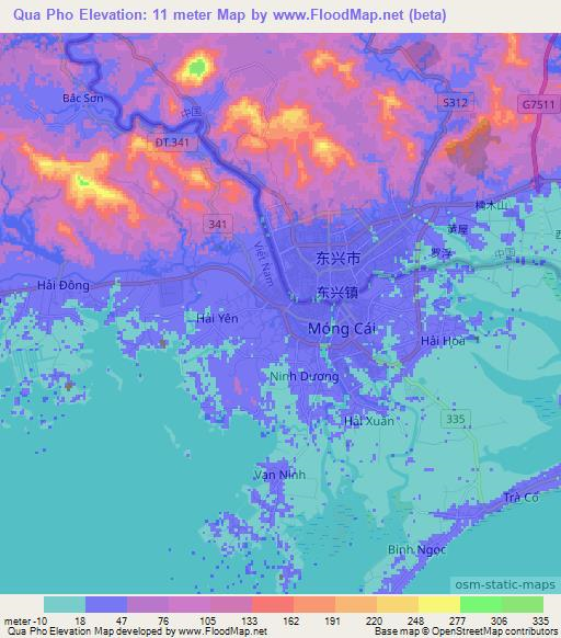 Qua Pho,Vietnam Elevation Map