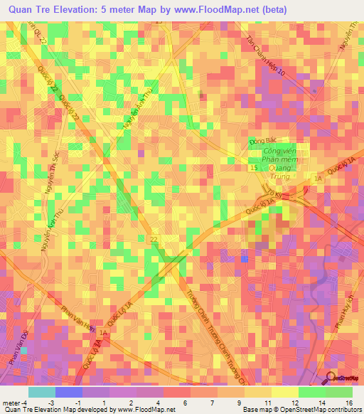 Quan Tre,Vietnam Elevation Map