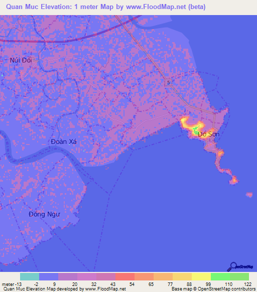 Quan Muc,Vietnam Elevation Map