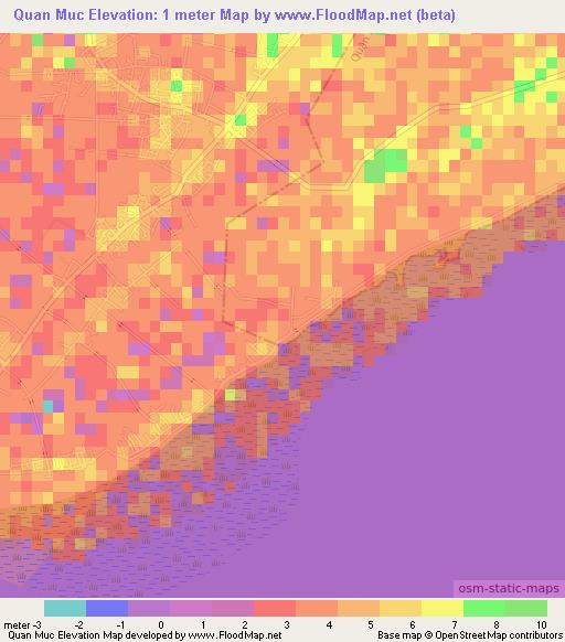 Quan Muc,Vietnam Elevation Map