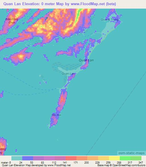 Quan Lan,Vietnam Elevation Map