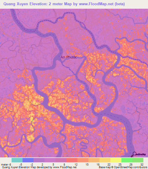 Quang Xuyen,Vietnam Elevation Map