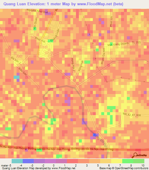 Quang Luan,Vietnam Elevation Map